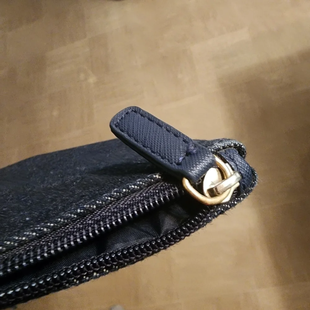 Tommy Hilfiger Stripe Wristlet Wallet Bag Navy Denim Canvas